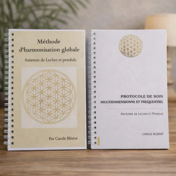 Tome 1 et Tome 2 de la formation énergétique – méthode Carole Blériot avec pendule et antenne de Lecher