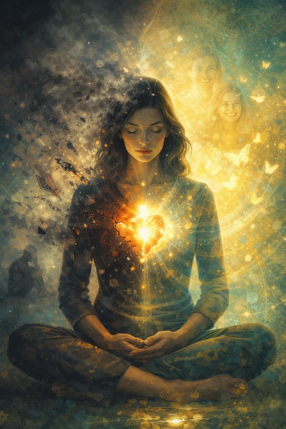 Libérer à la source, transformer en profondeur, retrouver un alignement juste et durable Accompagnement énergétique profond illustrant la libération des blocages à leur origine et la transformation de l’information vibratoire vers un état d’alignement, d’équilibre et de rayonnement intérieur