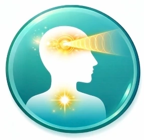 Silhouette représentant une personne en exploration intérieure, avec activation du troisième œil et perception énergétique