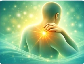 Homme souffrant de douleurs dorsales soulagées par iTeraCare terahertz, tensions musculaires et articulaires